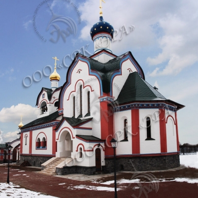 Новопостроенная Покровская церковь в селе Красное Калужской области Хвастовичского района