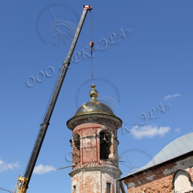 Изготовление и монтаж купола с крестом на шпиле для Борисоглебского Храма